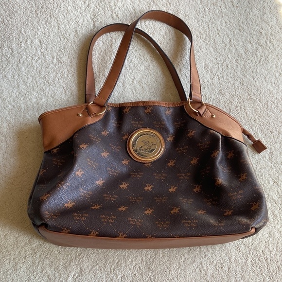 Beverly Hills Polo Club Brown and Cognac Large Shoulder Bag - Picture 12 of 12